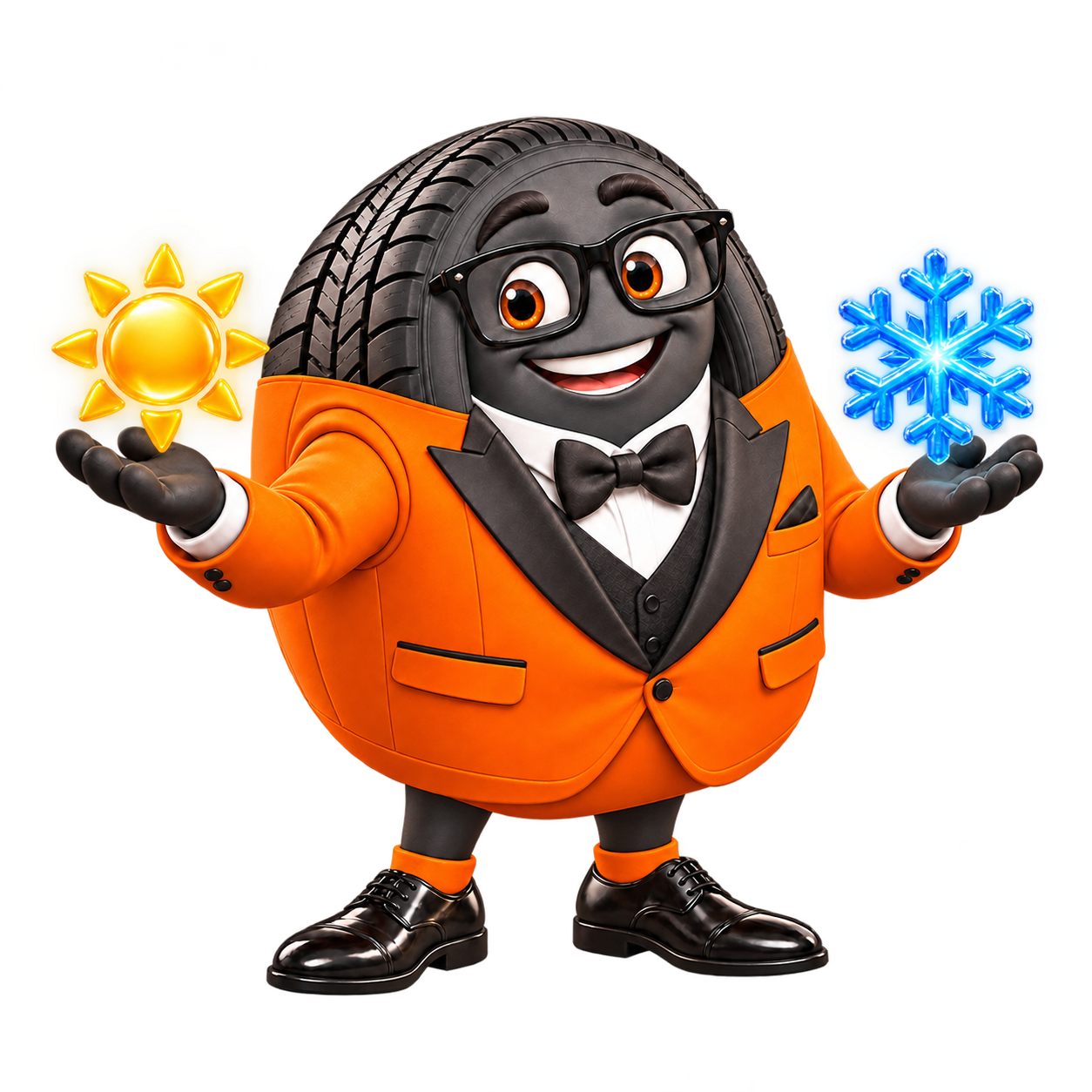 Maskot pro celoroční pneumatiky